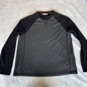 Tommy Bahama Long Sleeve Pull Over Gray And Black Men L